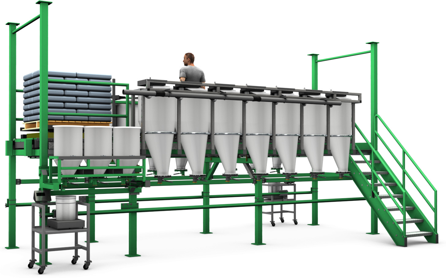 Semi manual, dual lane, minor ingredient handling and dispensing system